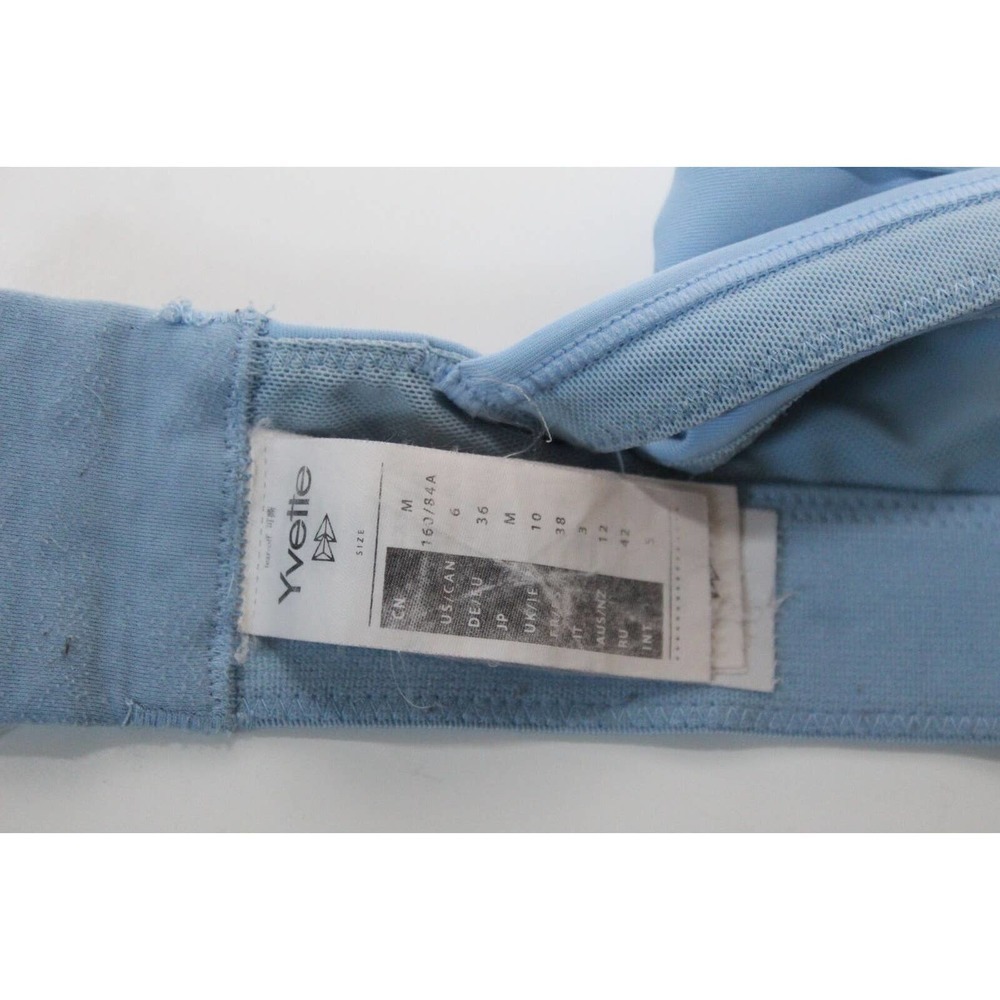✨2/$20 Yvette Power Cross Back Padded Sports Bra Light Blue Size Medium 6 H14336 - Picture 14 of 16